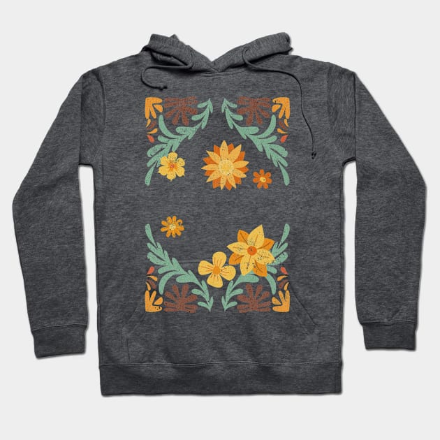 Boho Retro Flowers Hoodie by Pith & Vinegar